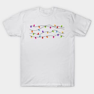 Colorful christmas glowing light bulb T-Shirt